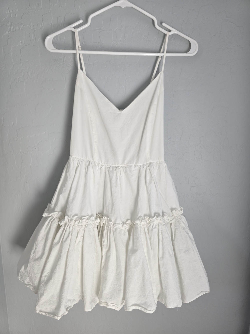 Windsor White Tiered Spaghetti-Strap Dress for Girls